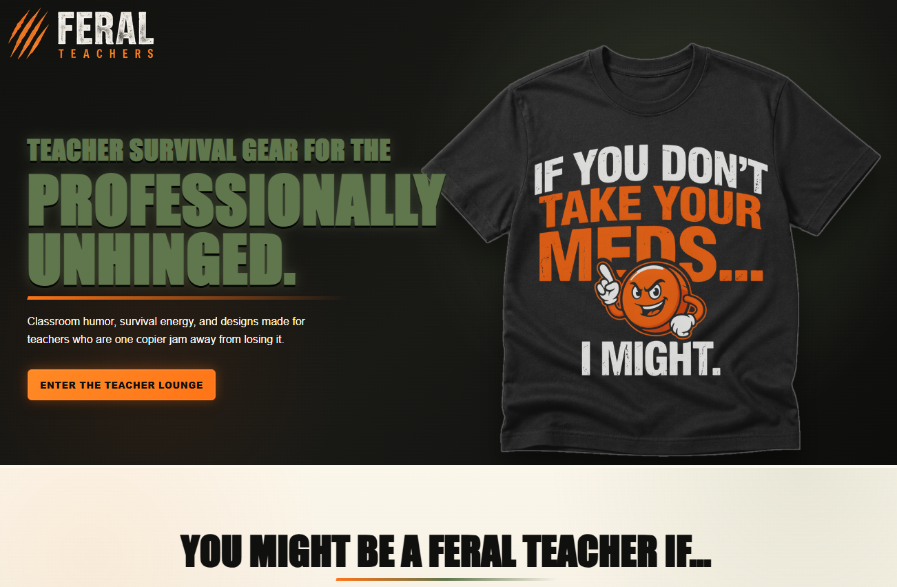 Feral Teachers website preview